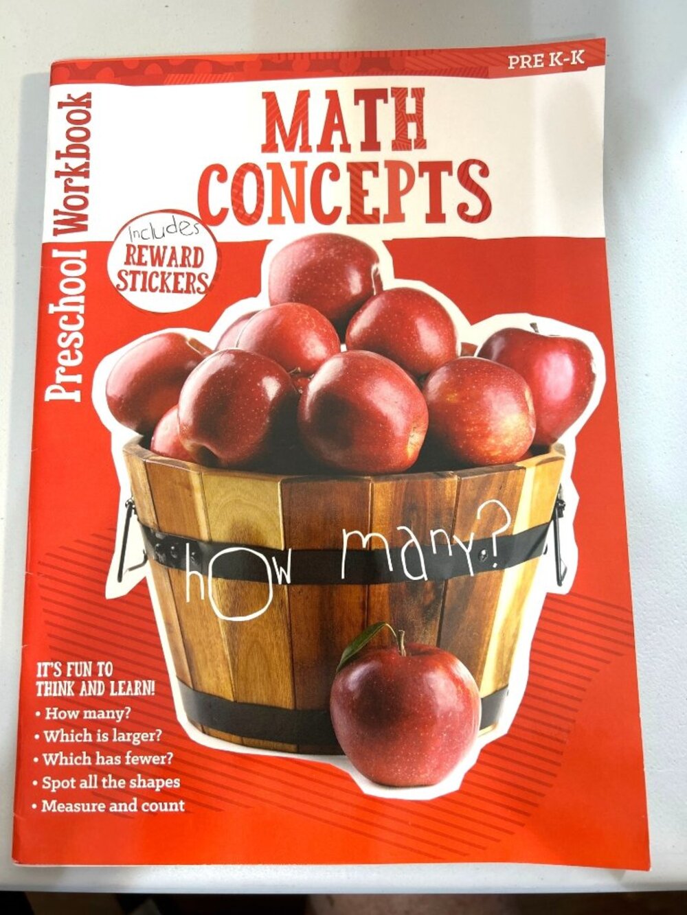 Bendon Kids Preschool Workbook Math Concepts Pre K- K Includes Reward Stickers N